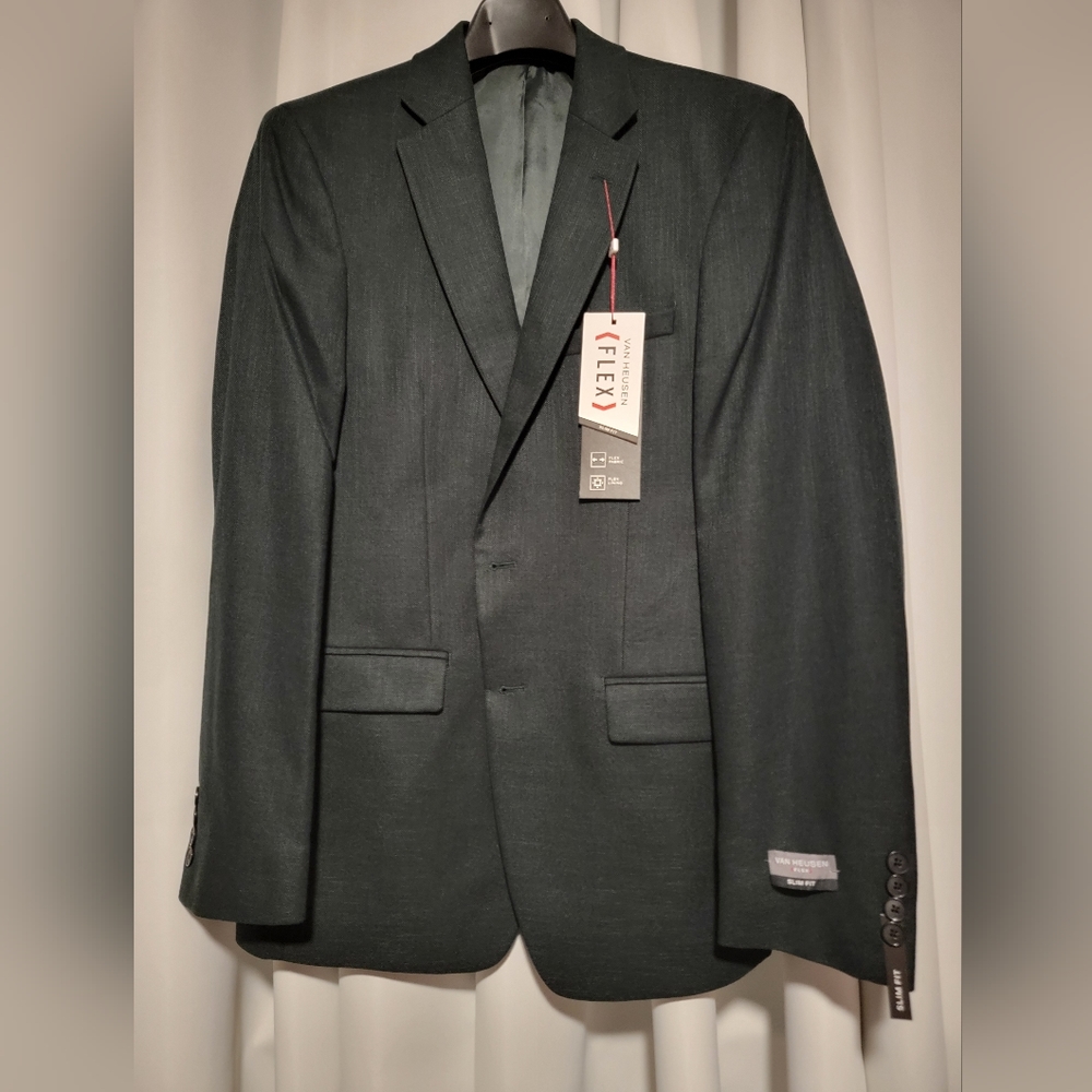NWT Hunter Green Van Heusen Slim Fit Jacket 38R